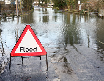 Road closed because of flooding